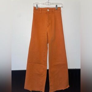zara orange marine straight jeans